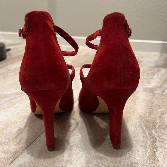 Marc Fisher Red Suede Heels - Picture 2 of 4